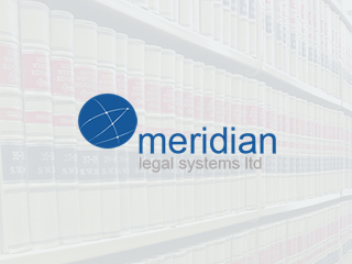 Image of legal books with Meridian Legal Systems logo overlaid